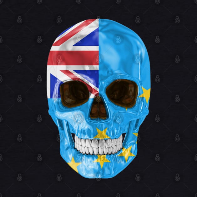 Tuvalu Flag Skull - Gift for Tuvaluan With Roots From Tuvalu by Country Flags